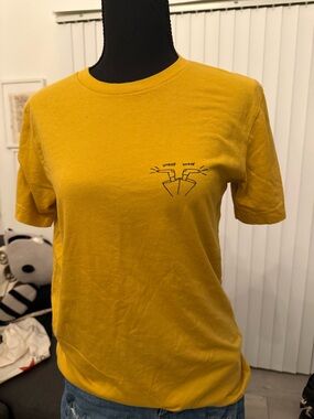 Othr Mustard Yellow Short Sleeve Tee with Small Chest Graphic